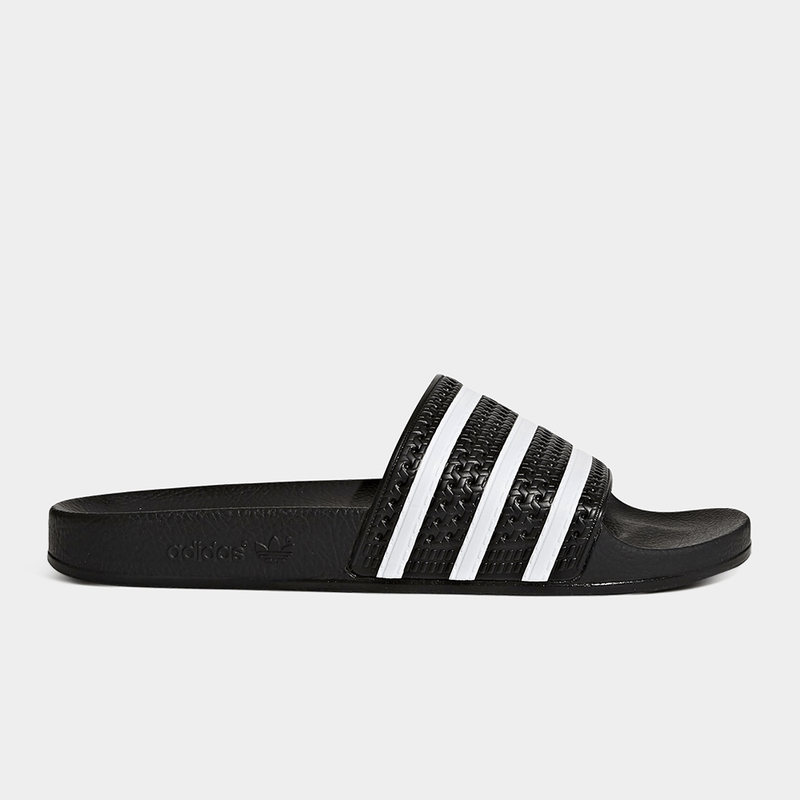 ADIDAS ORIGINALS ADILETTE BLACK/WHITE SLIDES