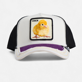 SILKY CHICK DISTRESSED TRUCKER - PURPLE / BLACK