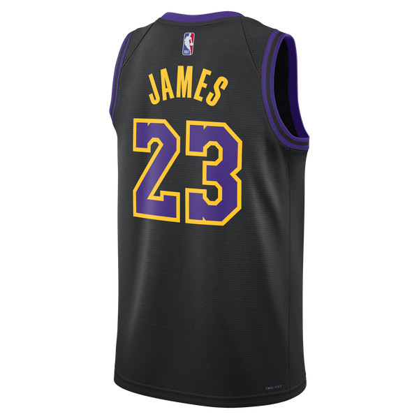 Nike Nba La Lakers Lebron James #23 City Edition 2023 Swingman Jersey Black